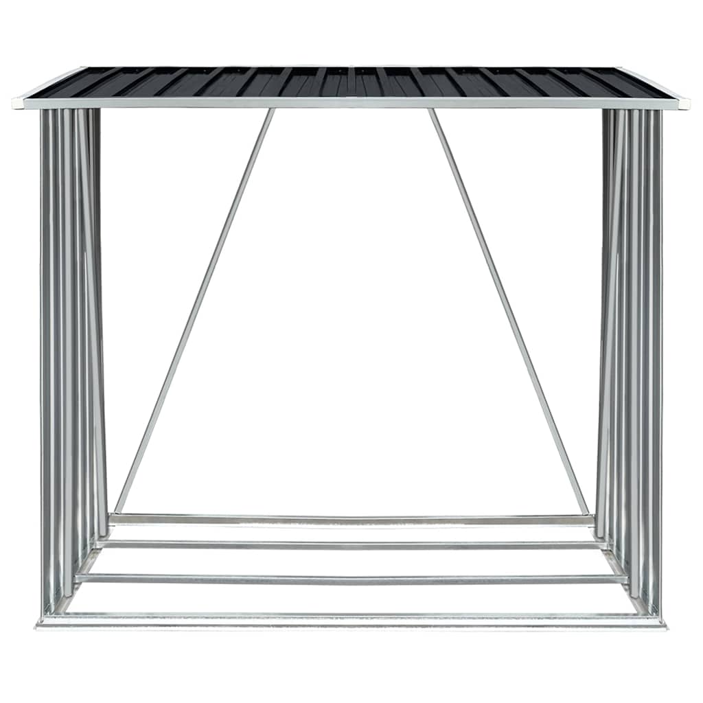 Vedskjul galvanisert stål 163x83x154 cm antrasitt