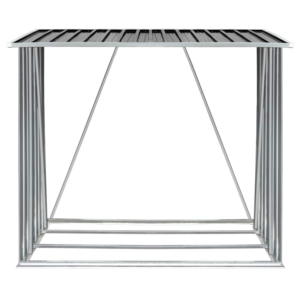 Vedskjul galvanisert stål 163x83x154 cm antrasitt