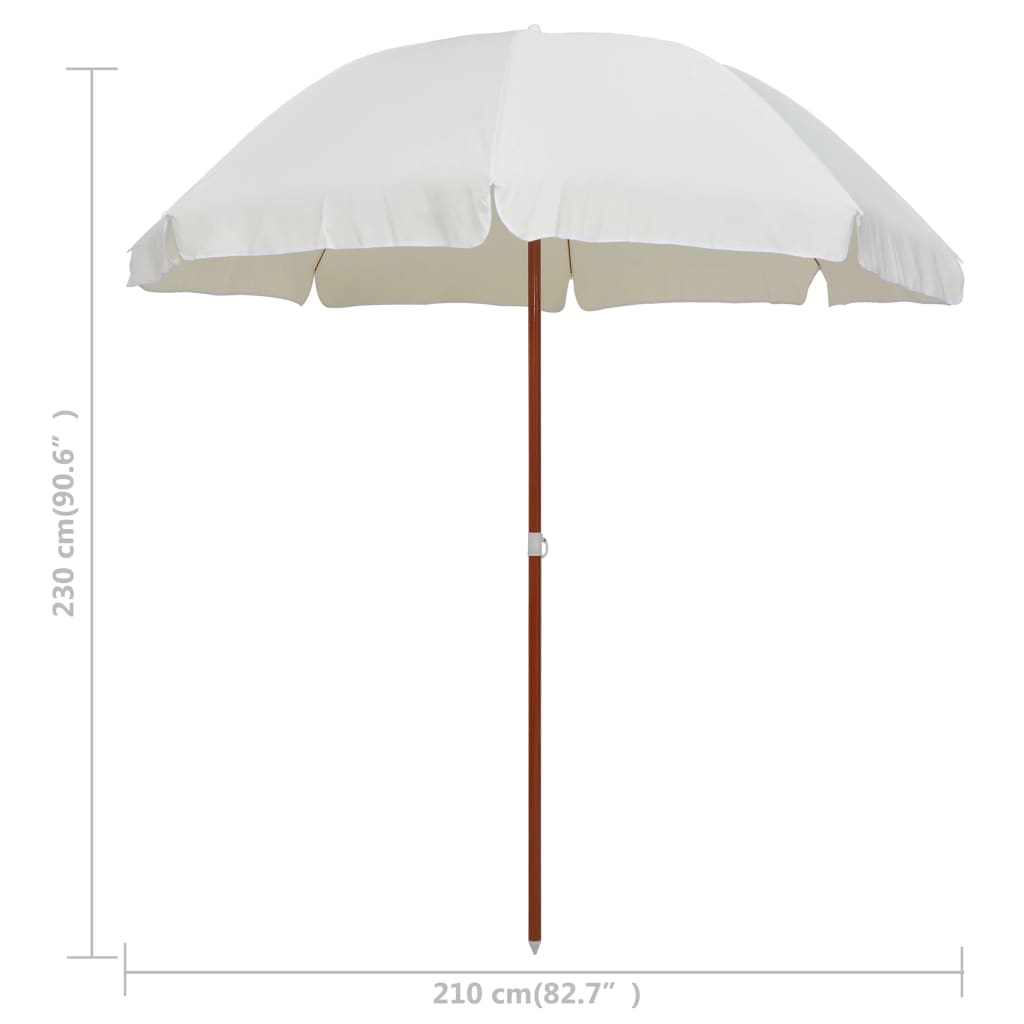 Hageparasoll med stålstang 240 cm sand