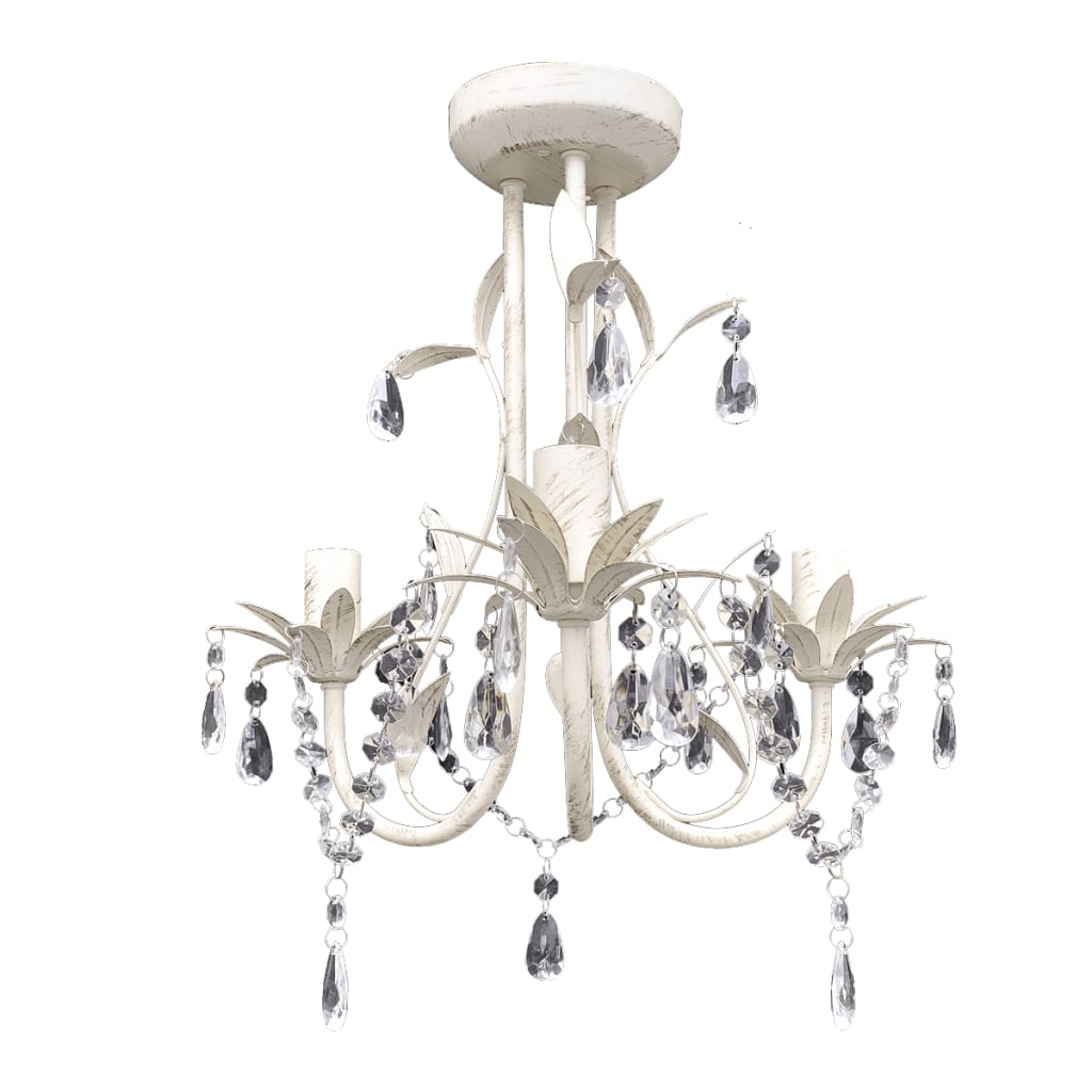Krystallysekrone 2 stk elegant hvit