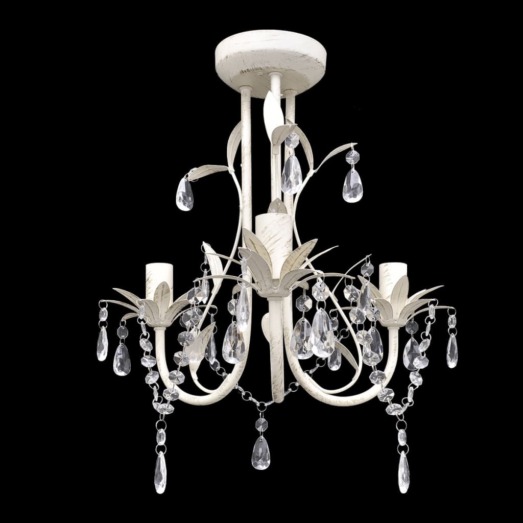 Krystallysekrone 2 stk elegant hvit