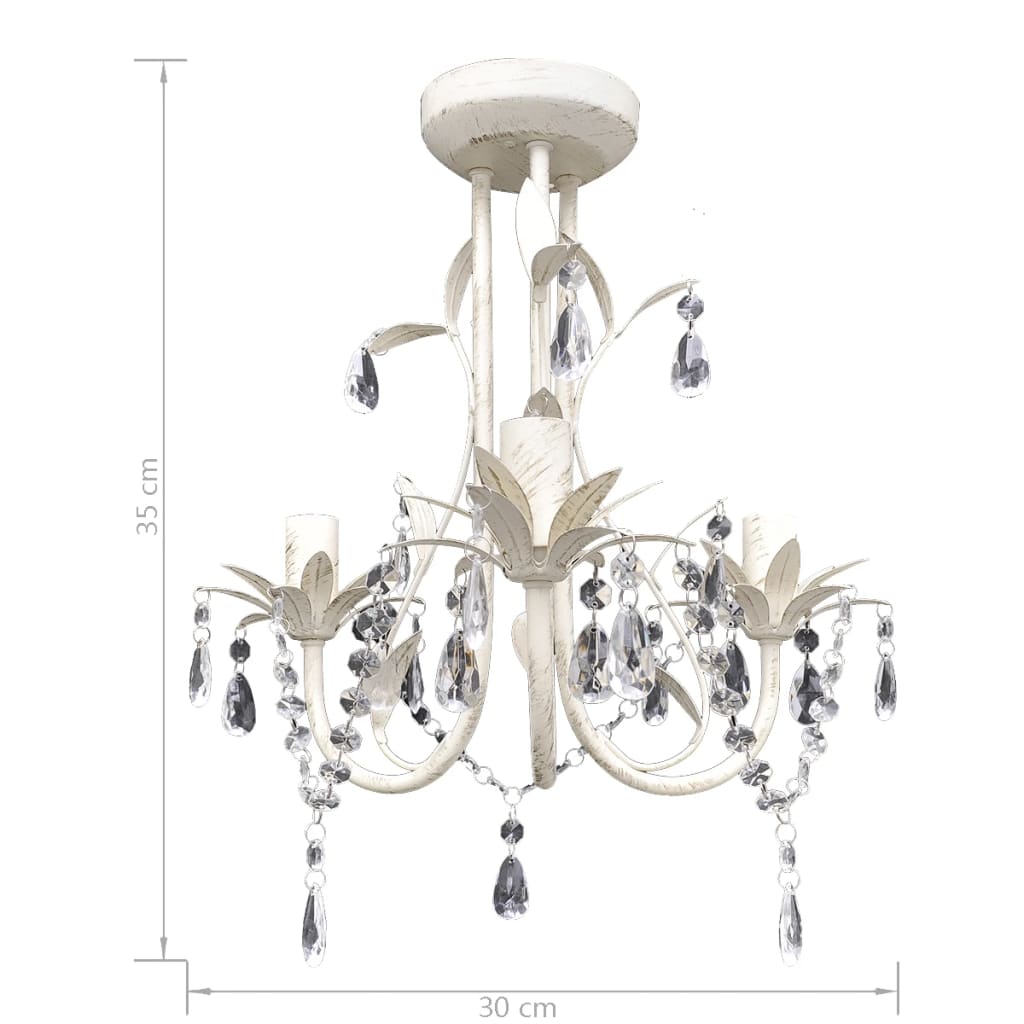Krystallysekrone 2 stk elegant hvit