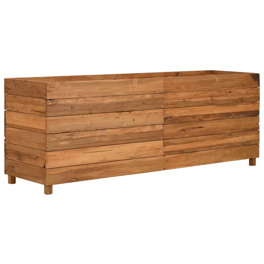 Høybed 150x40x55 cm resirkulert teak og stål