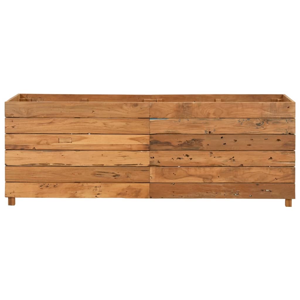 Høybed 150x40x55 cm resirkulert teak og stål