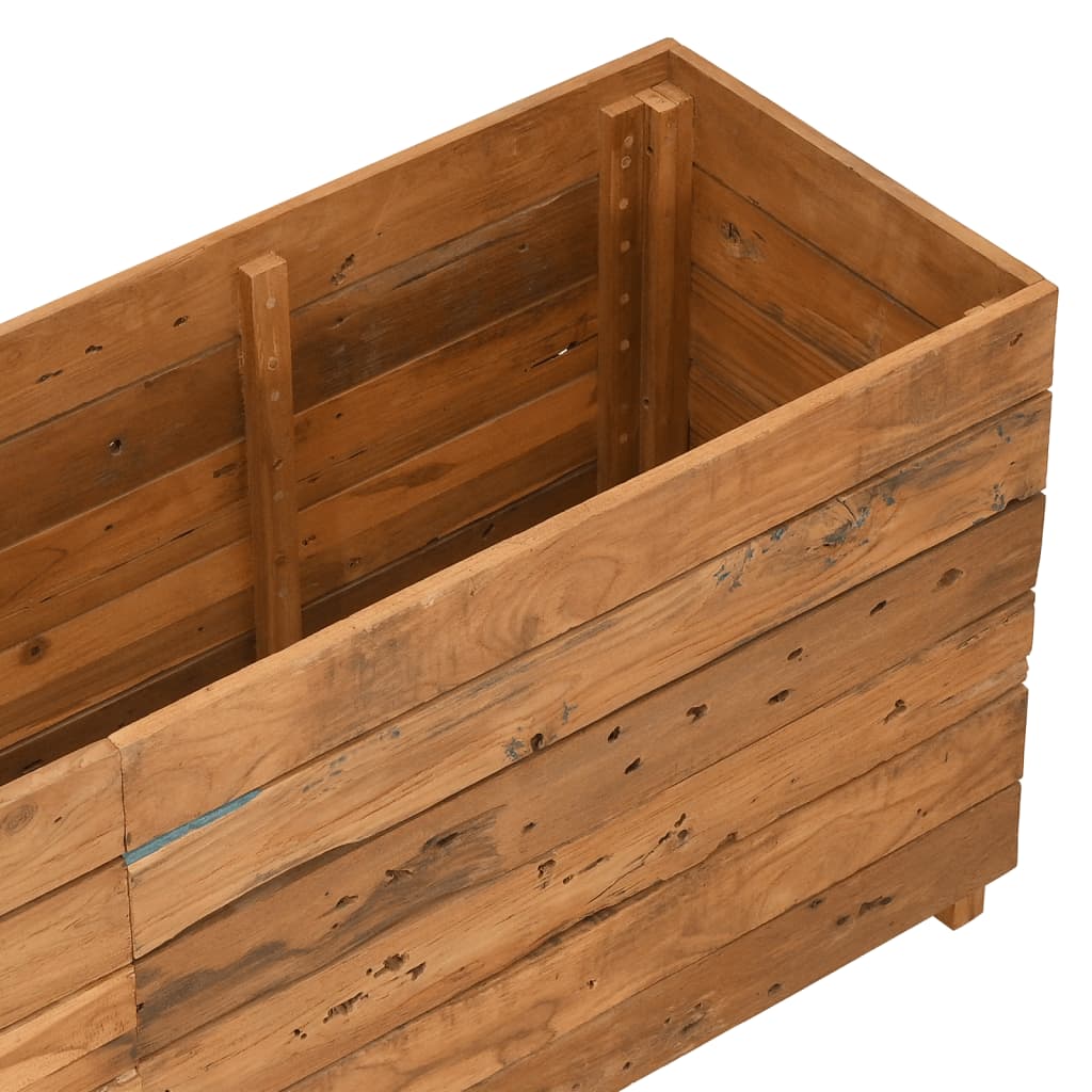 Høybed 150x40x55 cm resirkulert teak og stål
