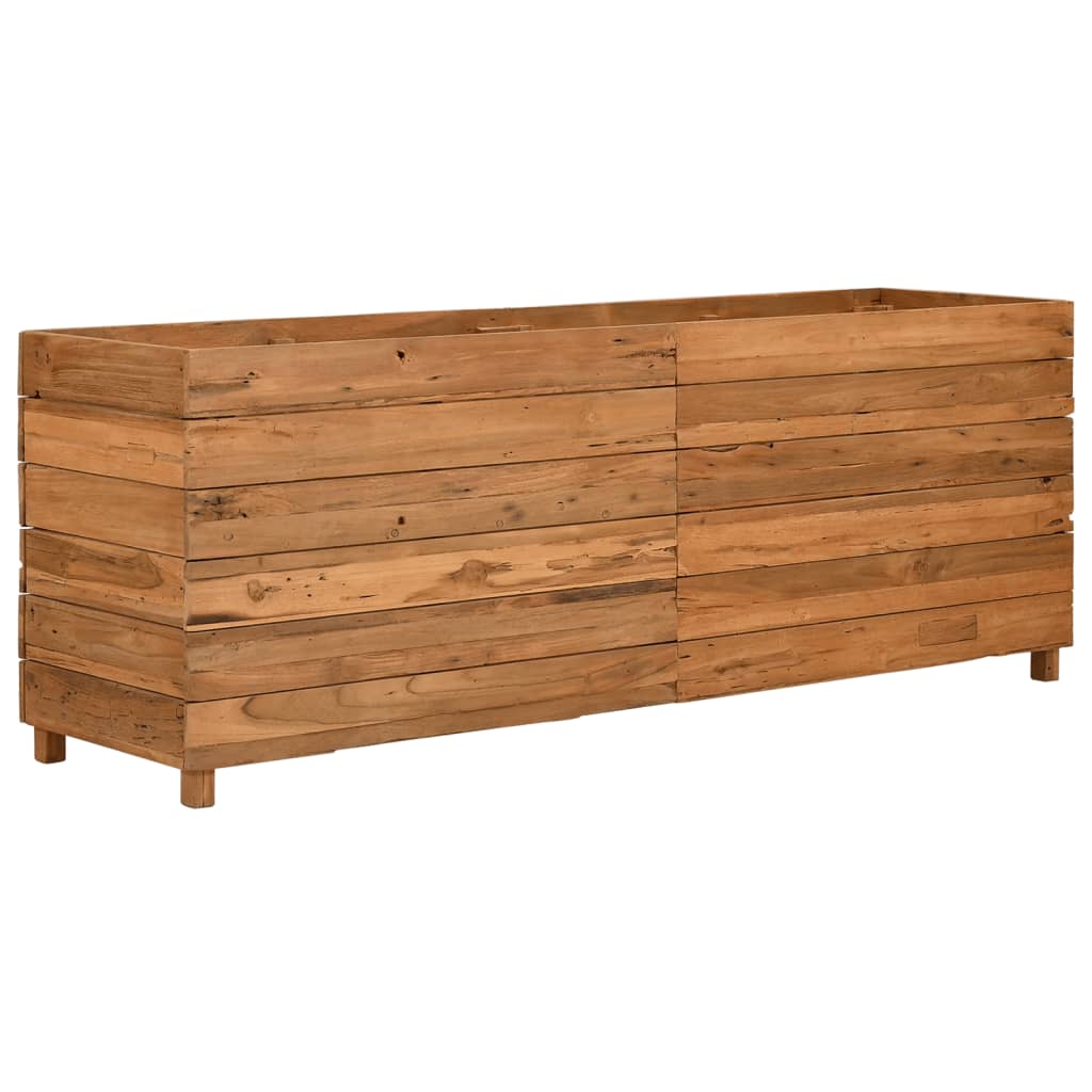 Høybed 150x40x55 cm resirkulert teak og stål
