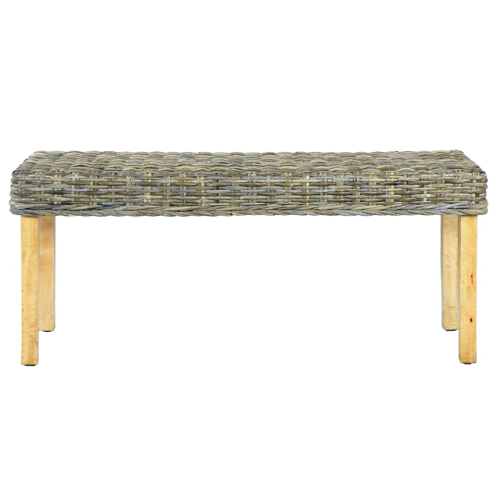 Benk 110 cm naturlig kubu-rotting og heltre mahogni