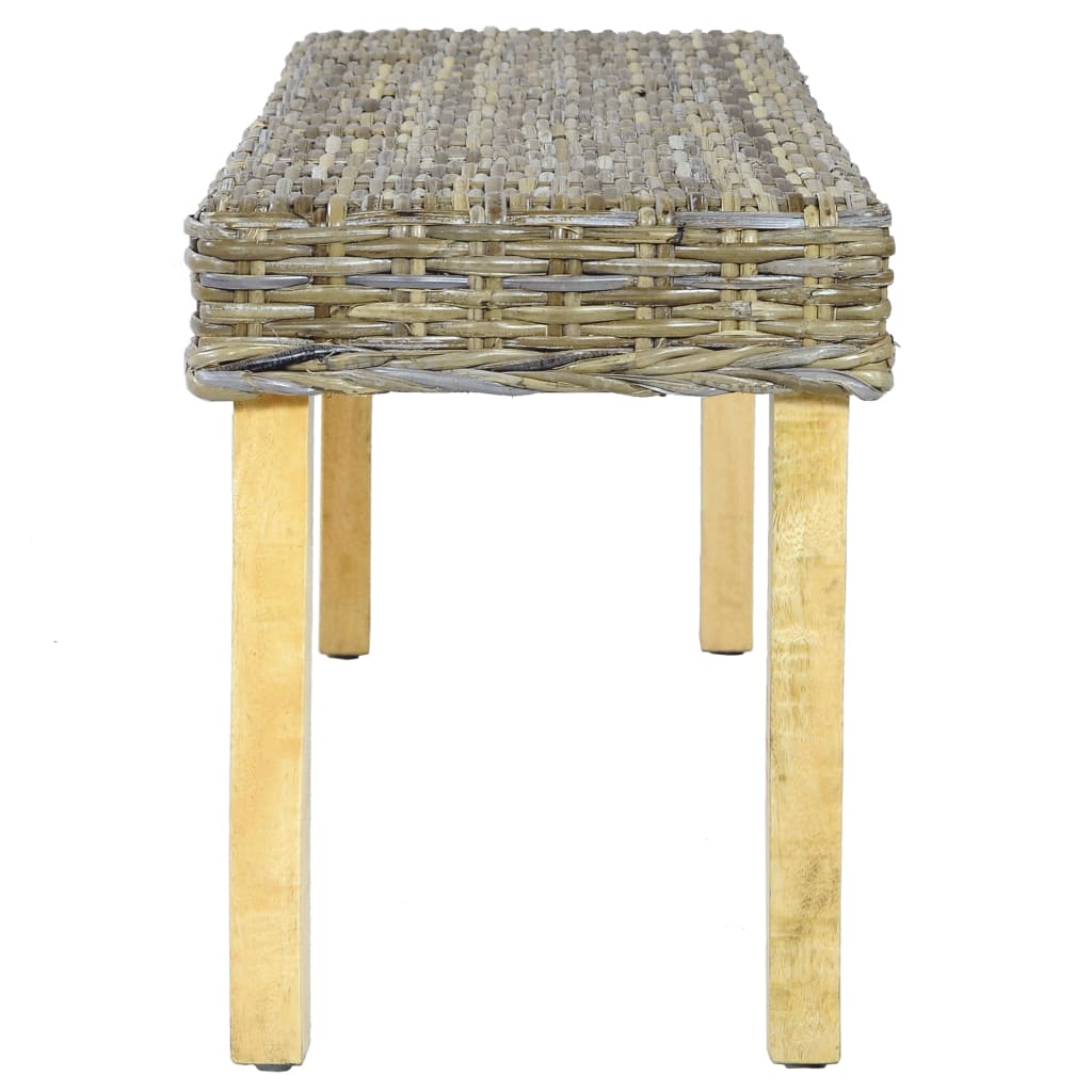 Benk 110 cm naturlig kubu-rotting og heltre mahogni