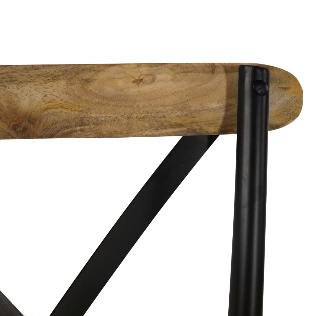 Krysstoler 4 stk svart heltre mango