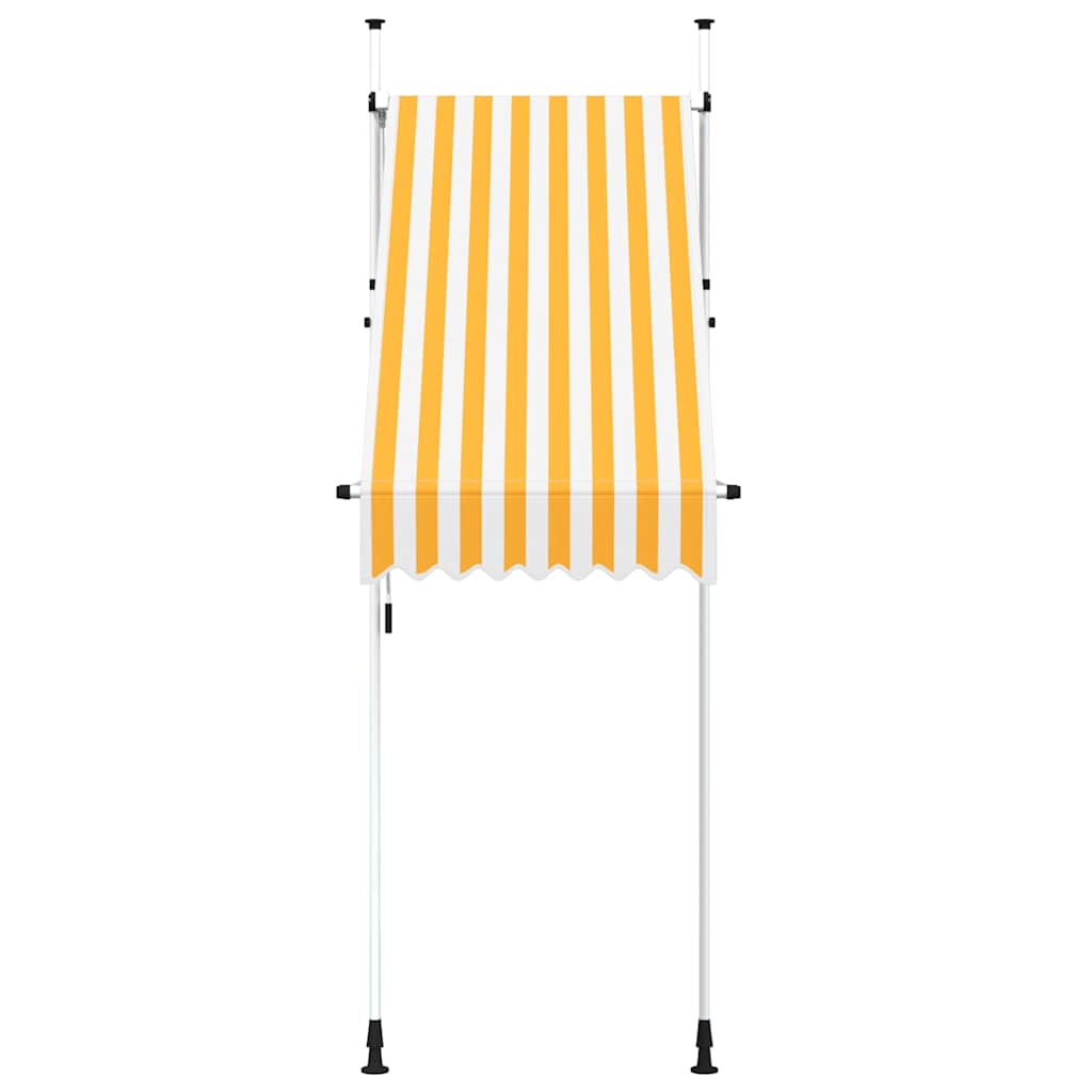 Manuell uttrekkbar markise 100 cm oransje og hvite striper