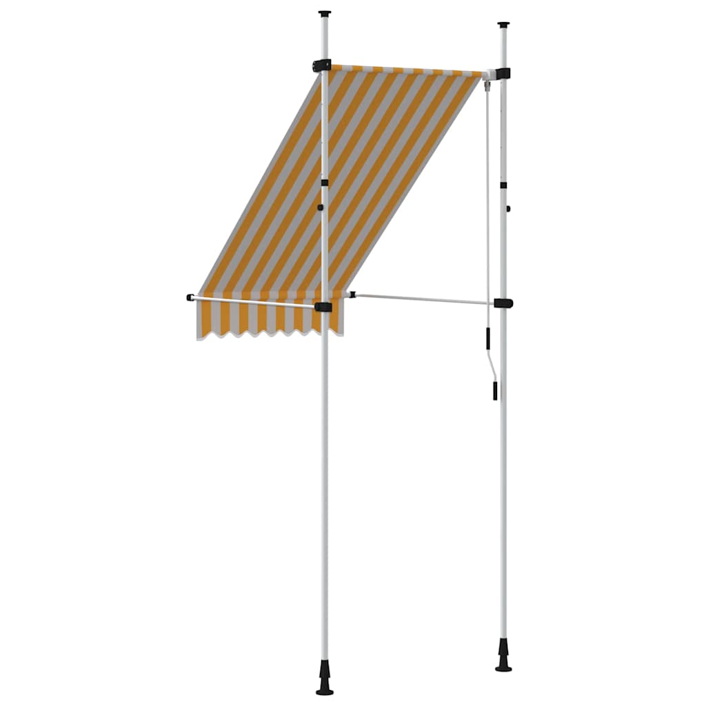 Manuell uttrekkbar markise 100 cm oransje og hvite striper
