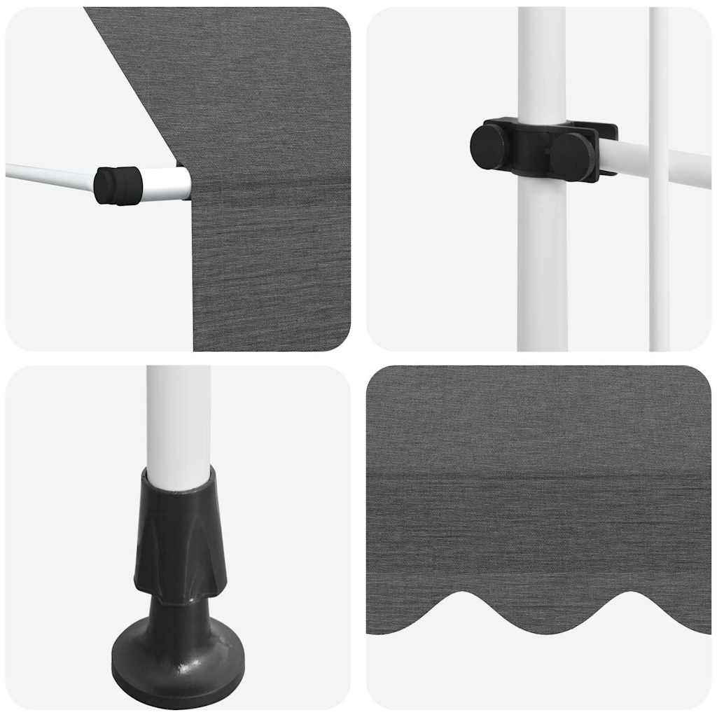 Manuell uttrekkbar markise 100 cm antrasitt