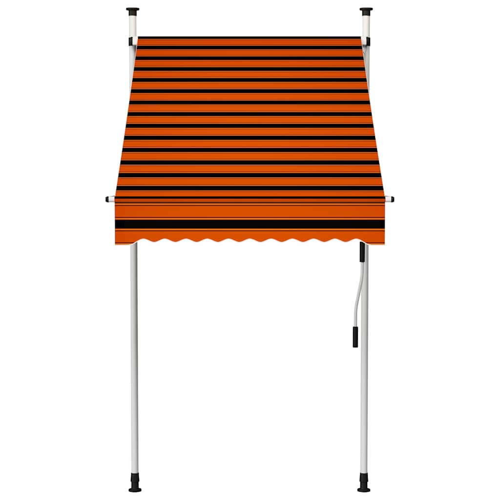 Manuell uttrekkbar markise 100 cm oransje og brun