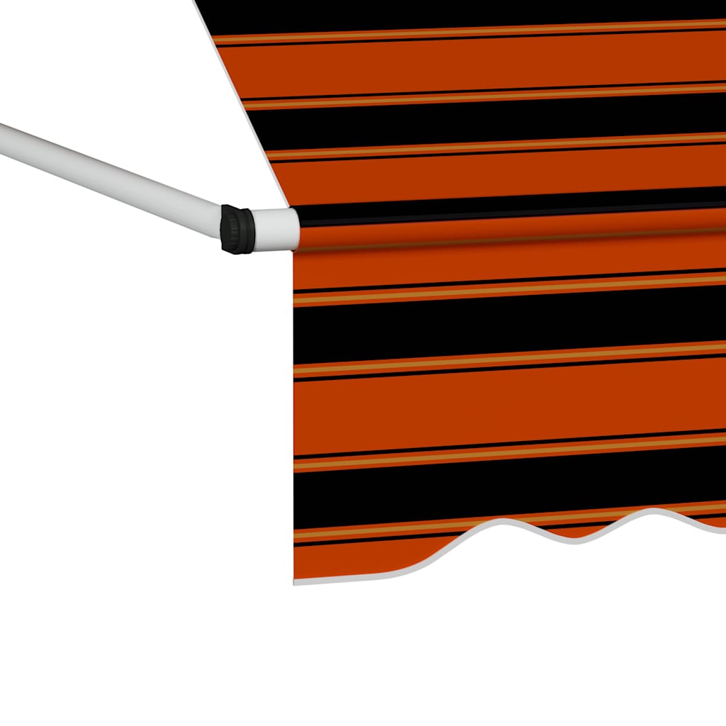 Manuell uttrekkbar markise 100 cm oransje og brun