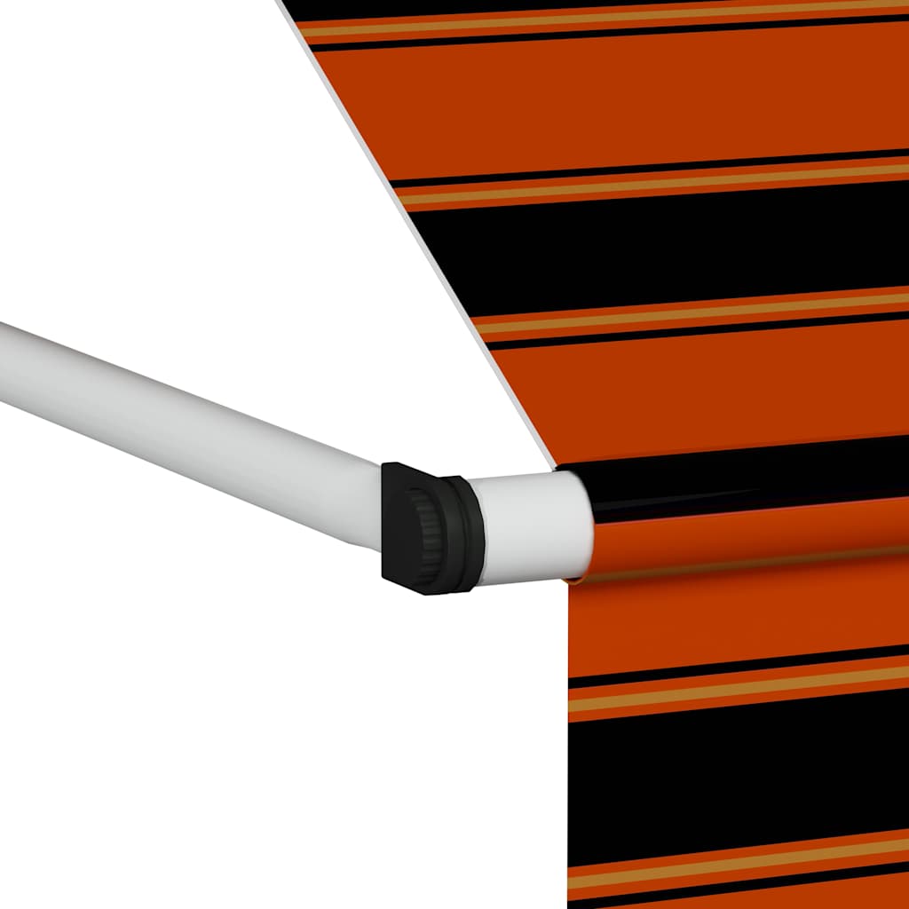 Manuell uttrekkbar markise 100 cm oransje og brun
