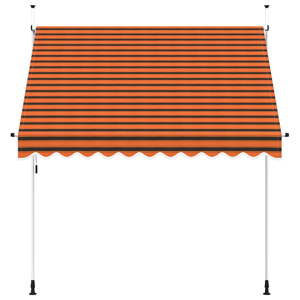 Manuell uttrekkbar markise 250 cm oransje og brun