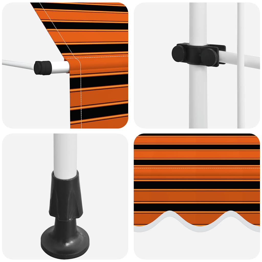 Manuell uttrekkbar markise 350 cm oransje og brun