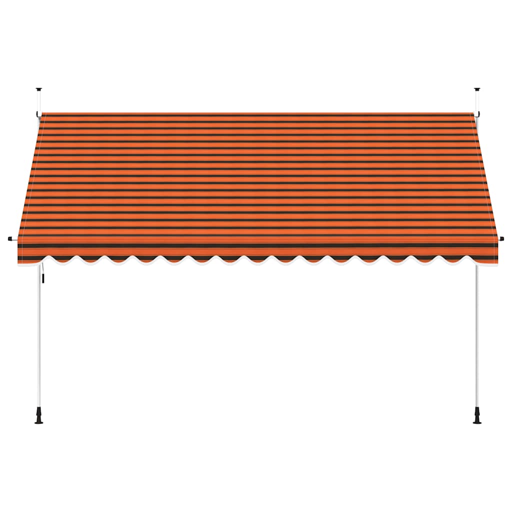 Manuell uttrekkbar markise 400 cm oransje og brun