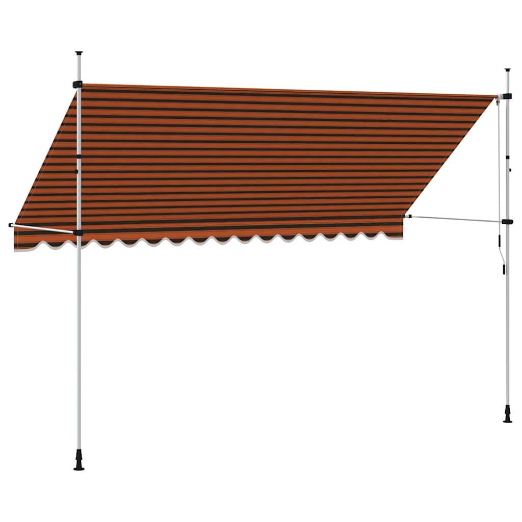 Manuell uttrekkbar markise 400 cm oransje og brun