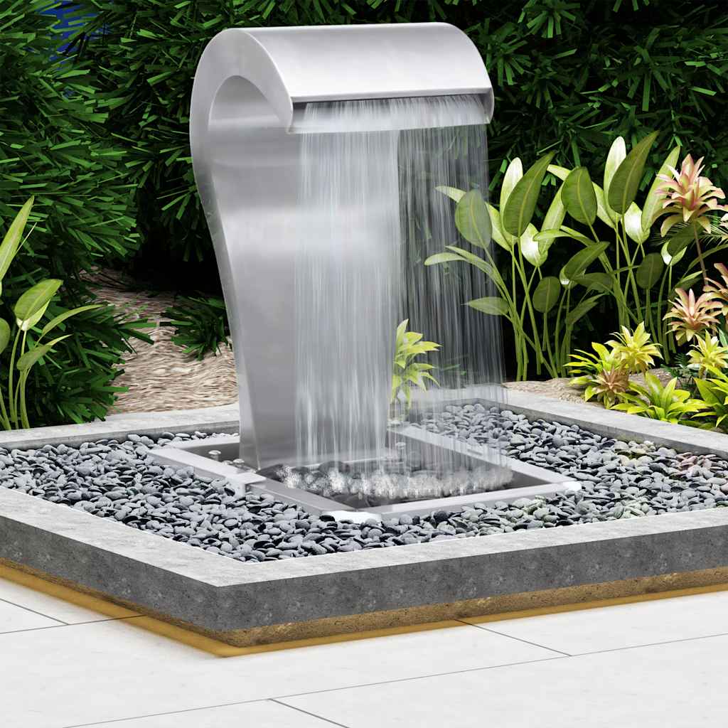 Hagefoss sølv 34x49x82 cm rustfritt stål