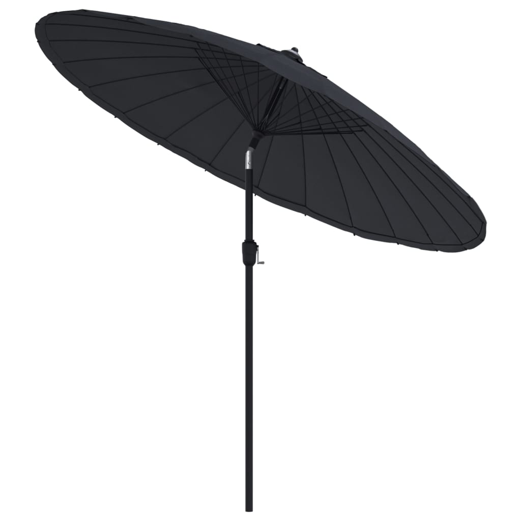 Parasoll med aluminiumsstang 270 cm svart