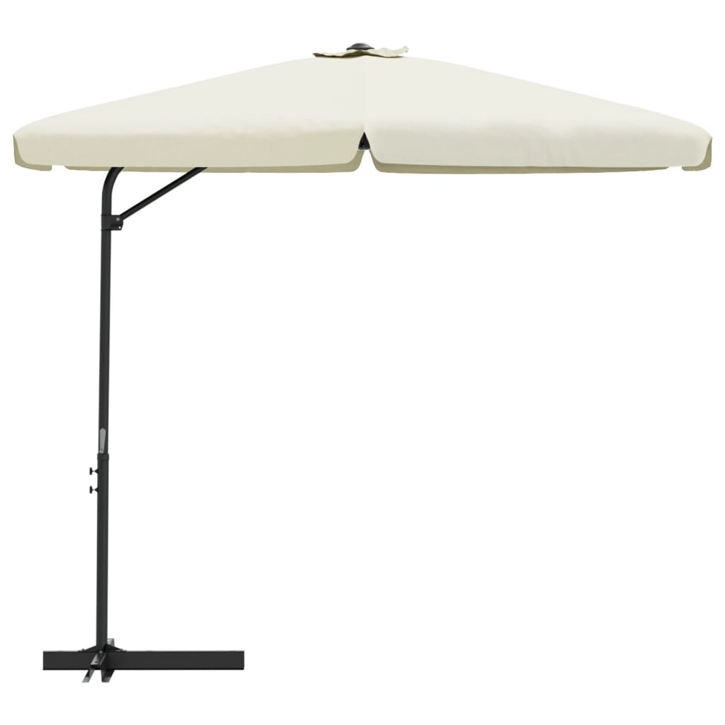 Parasoll med stålstang 300 cm sandhvit vidaXL