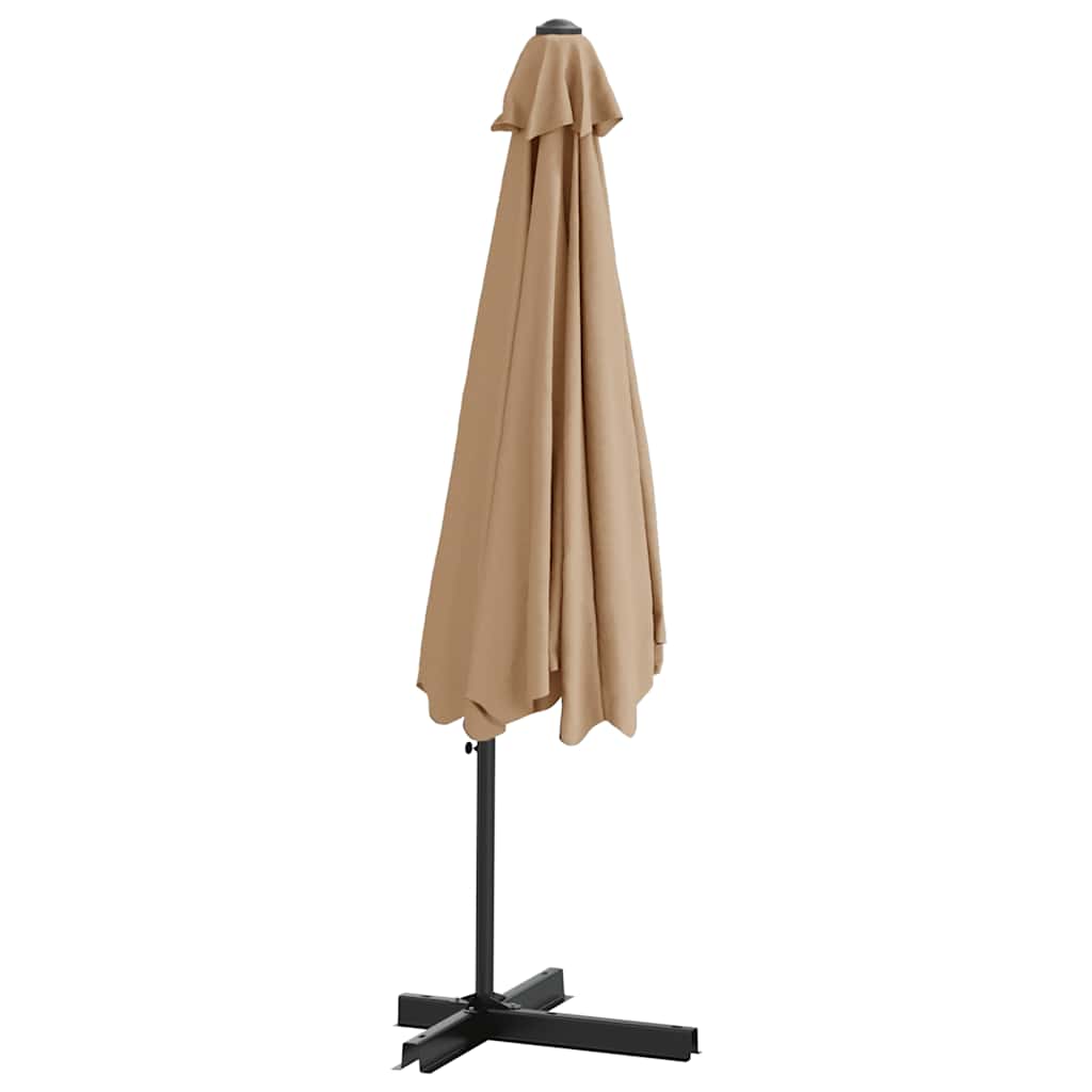 Parasoll med stålstang 300 cm gråbrun vidaXL