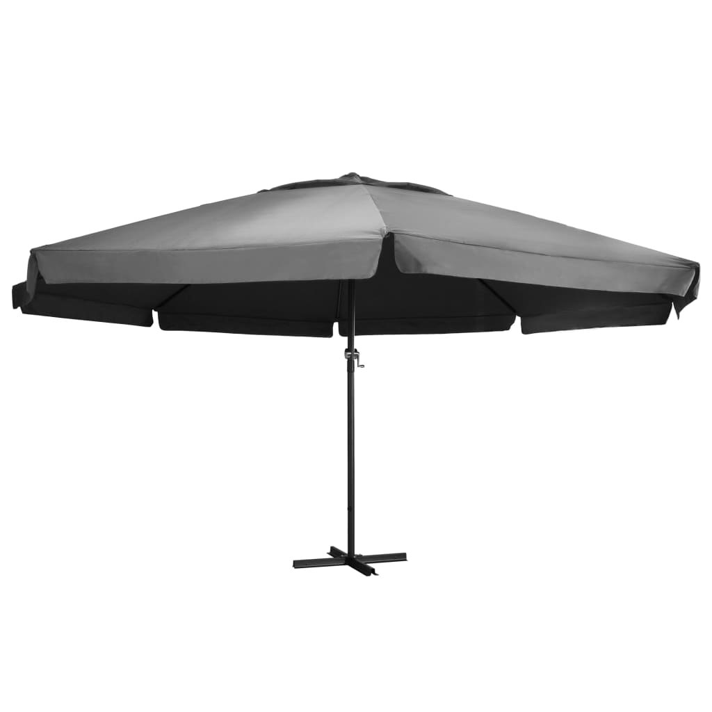 Parasoll med aluminiumsstang 600 cm antrasitt vidaXL