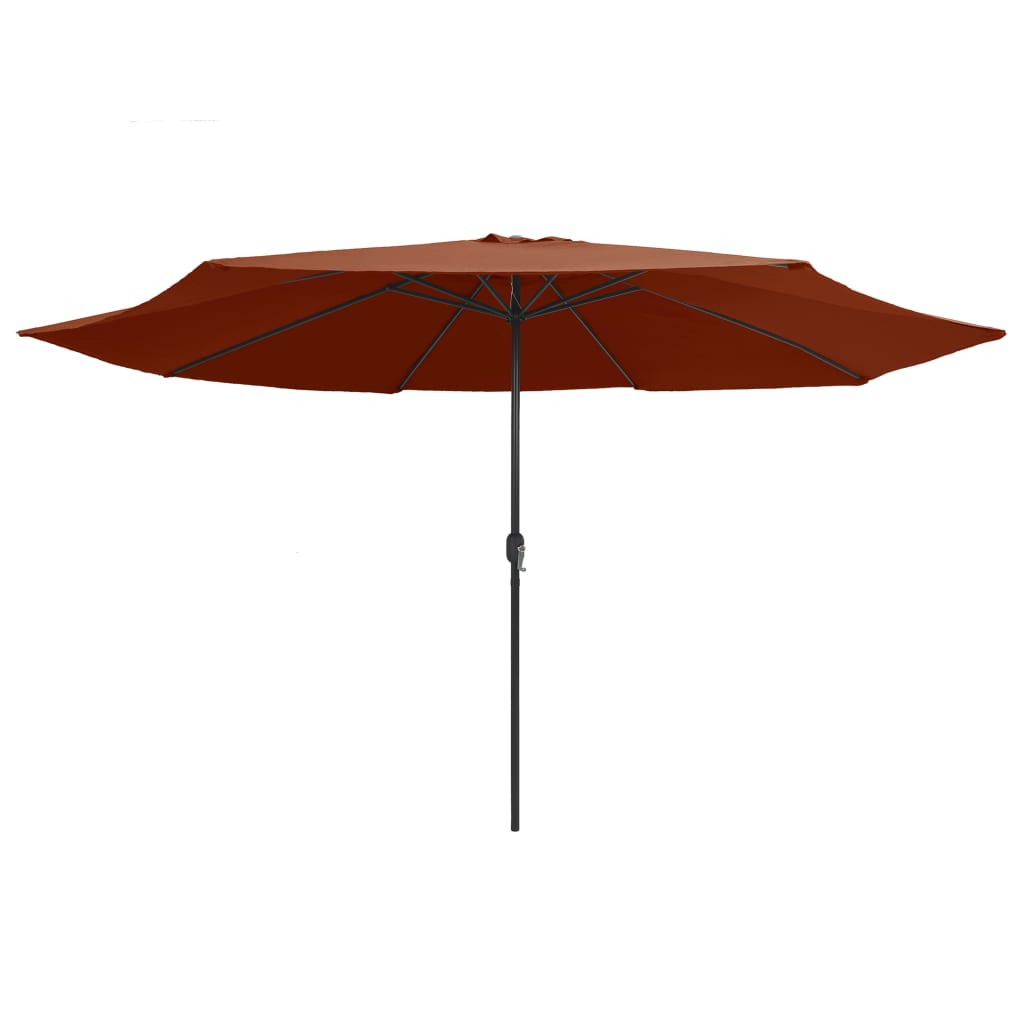 Hageparasoll med metallstang 390 cm terrakotta vidaXL