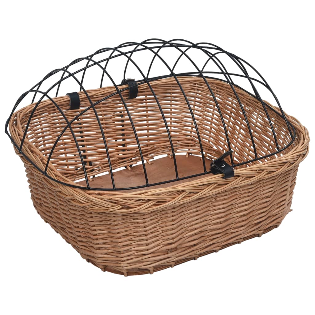 Sykkelkurv med lokk front 50x45x35 cm naturlig seljetre