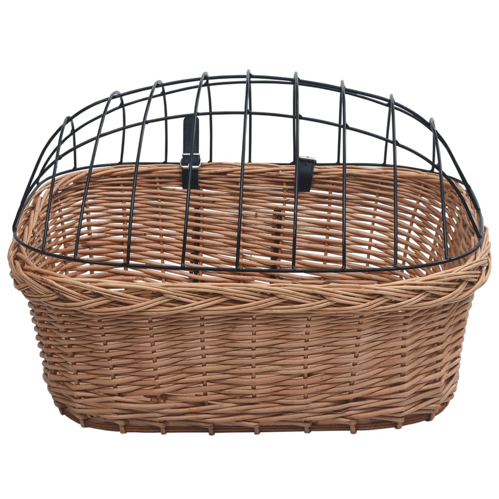 Sykkelkurv med lokk front 50x45x35 cm naturlig seljetre