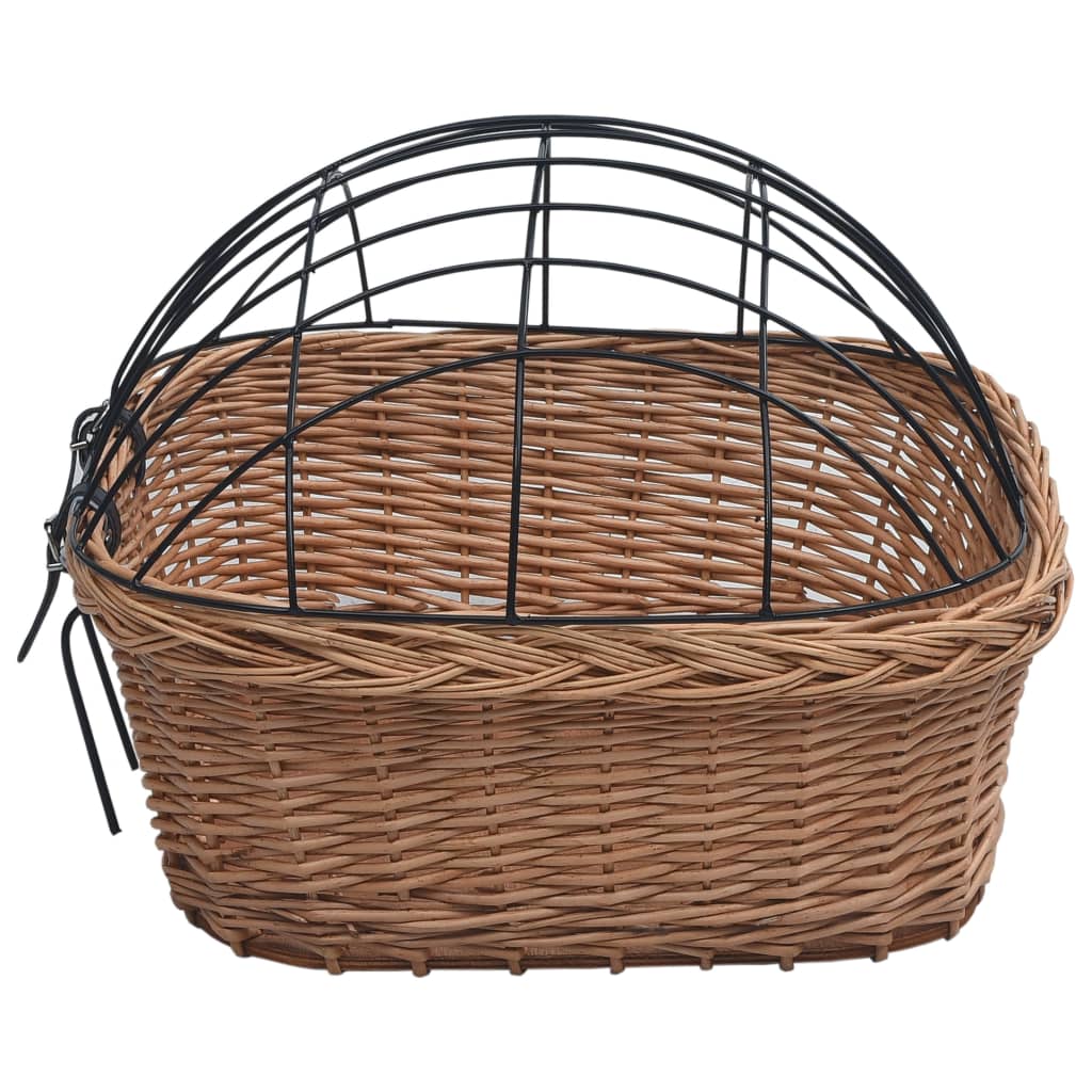 Sykkelkurv med lokk front 50x45x35 cm naturlig seljetre