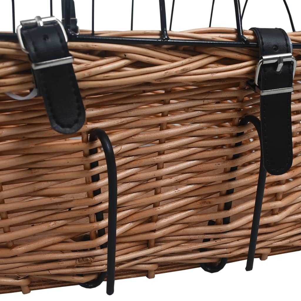 Sykkelkurv med lokk front 50x45x35 cm naturlig seljetre