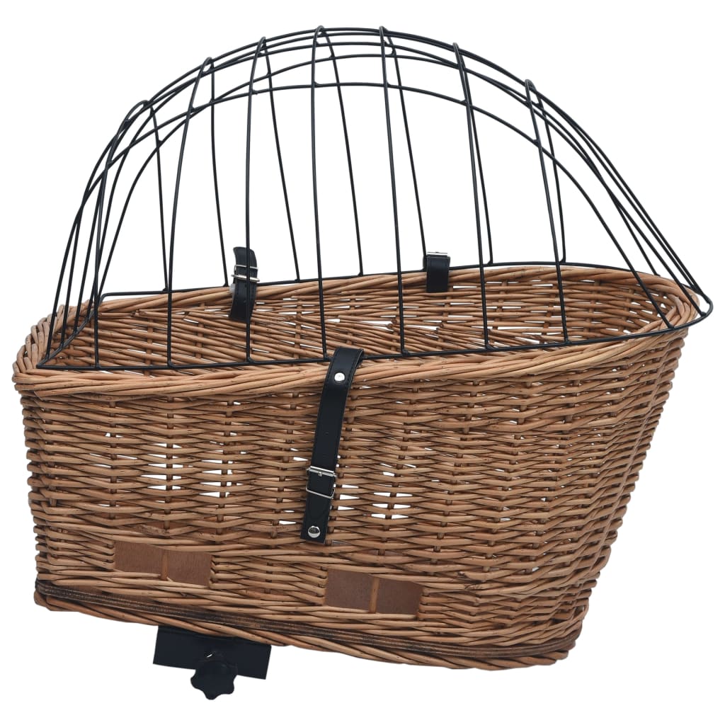 Sykkelkurv med lokk bak 55x31x36 cm naturlig seljetre