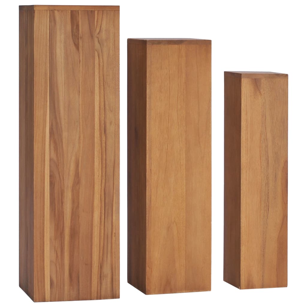 Plantestativsett 3 stk heltre teak