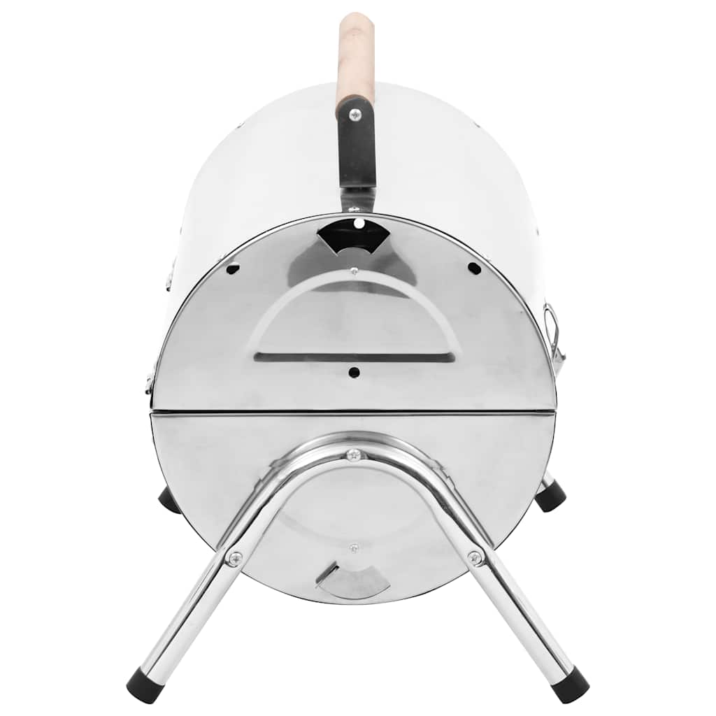 Bærbar bordgrill kull rustfritt stål doble rister vidaXL