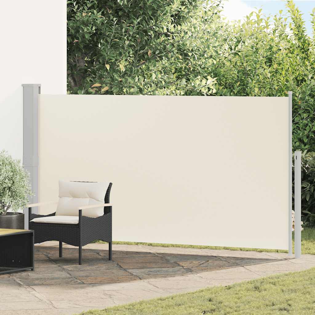 Uttrekkbar sidemarkise 170x300 cm kremhvit