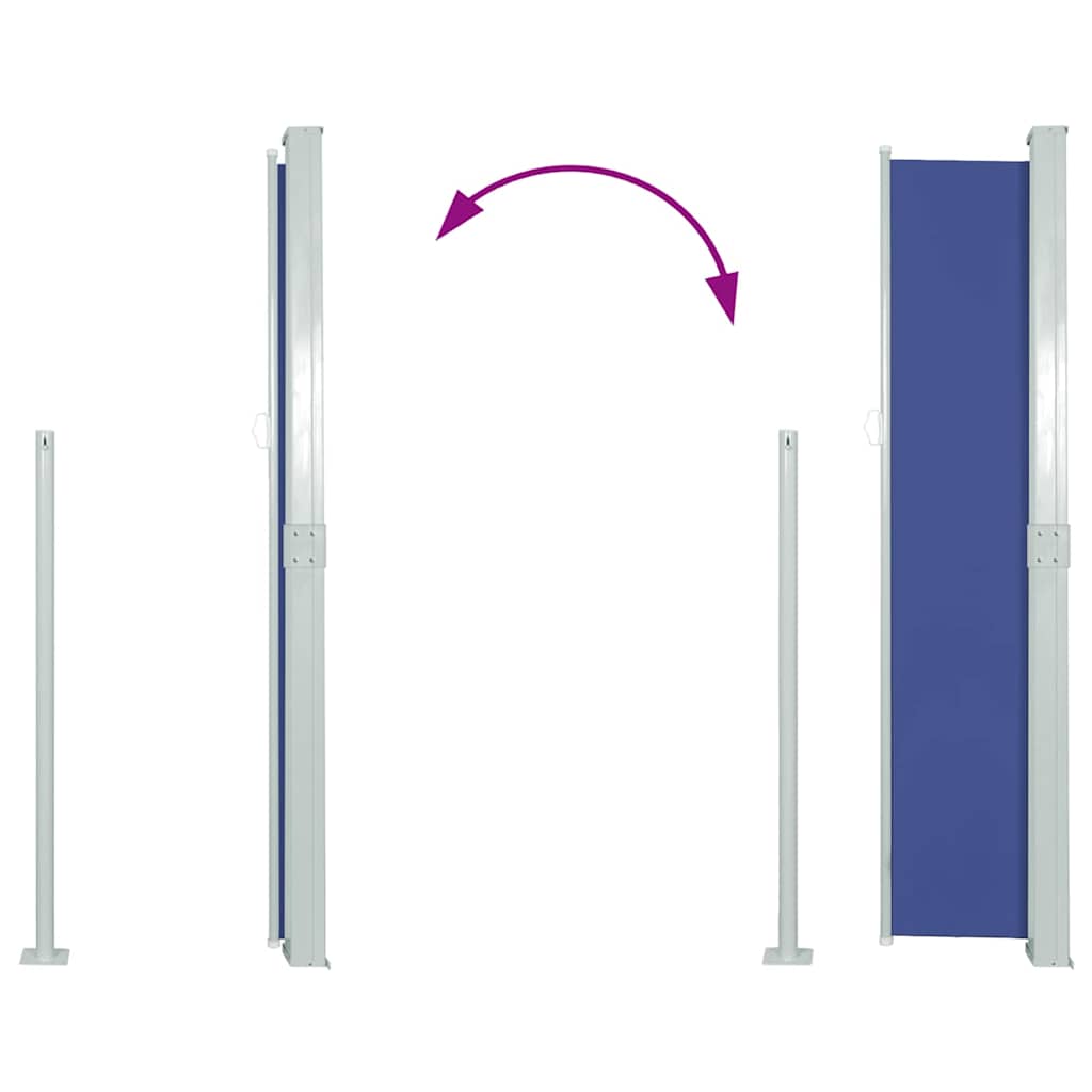 Uttrekkbar sidemarkise 170x300 cm blå