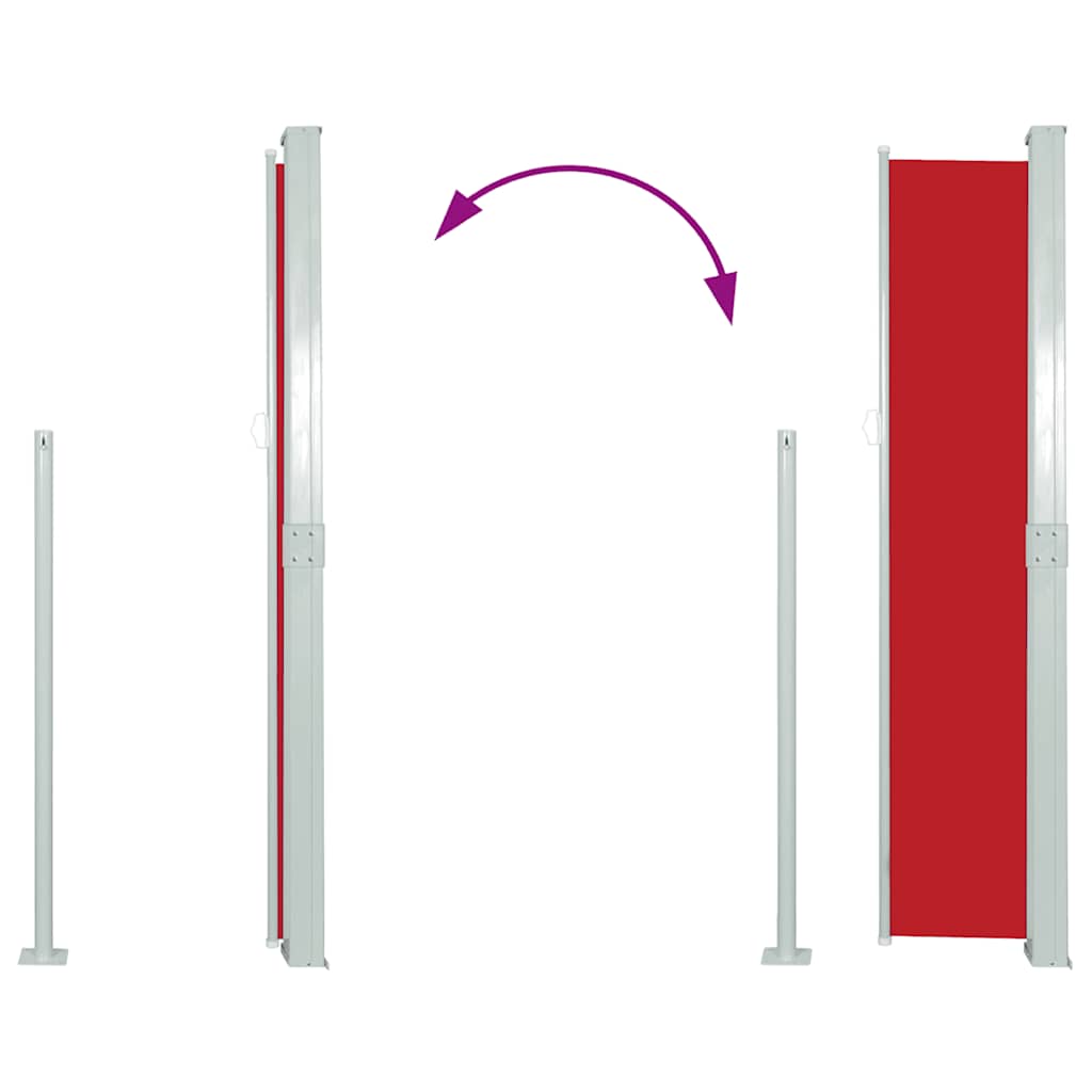 Uttrekkbar sidemarkise 170x300 cm rød
