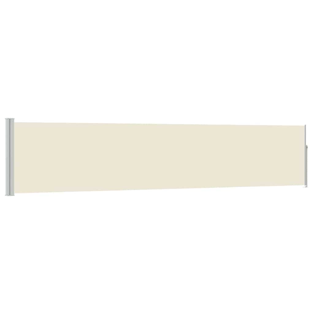 Uttrekkbar sidemarkise 100x500 cm kremhvit vidaXL