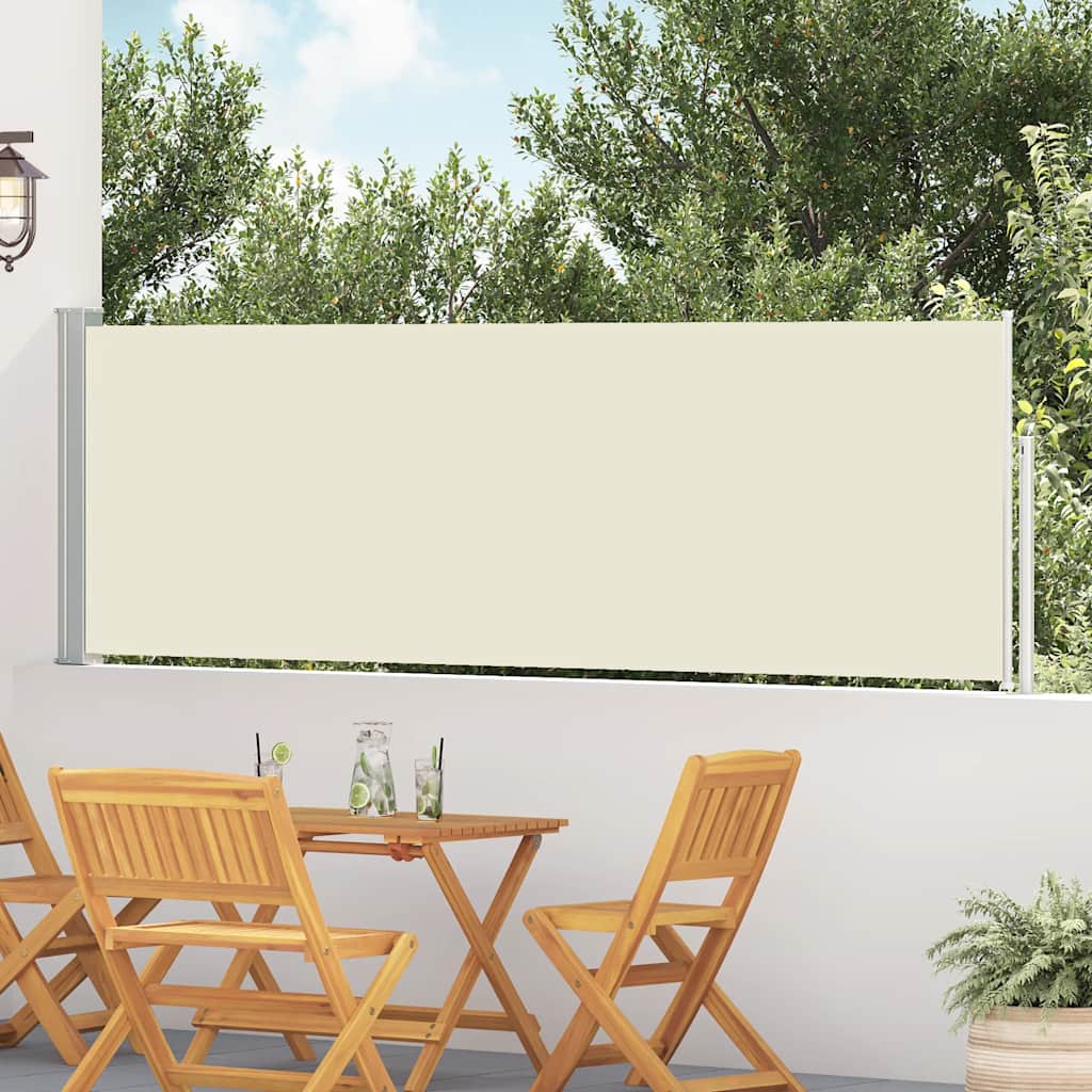 Uttrekkbar sidemarkise 100x500 cm kremhvit vidaXL