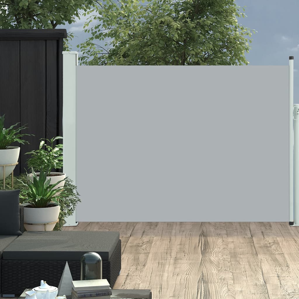 Uttrekkbar sidemarkise 120x500 cm grå