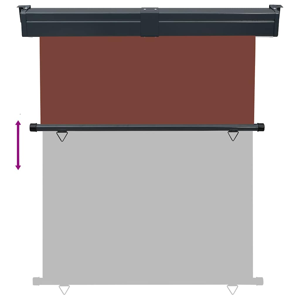 Sidemarkise for balkong 145x250 cm brun