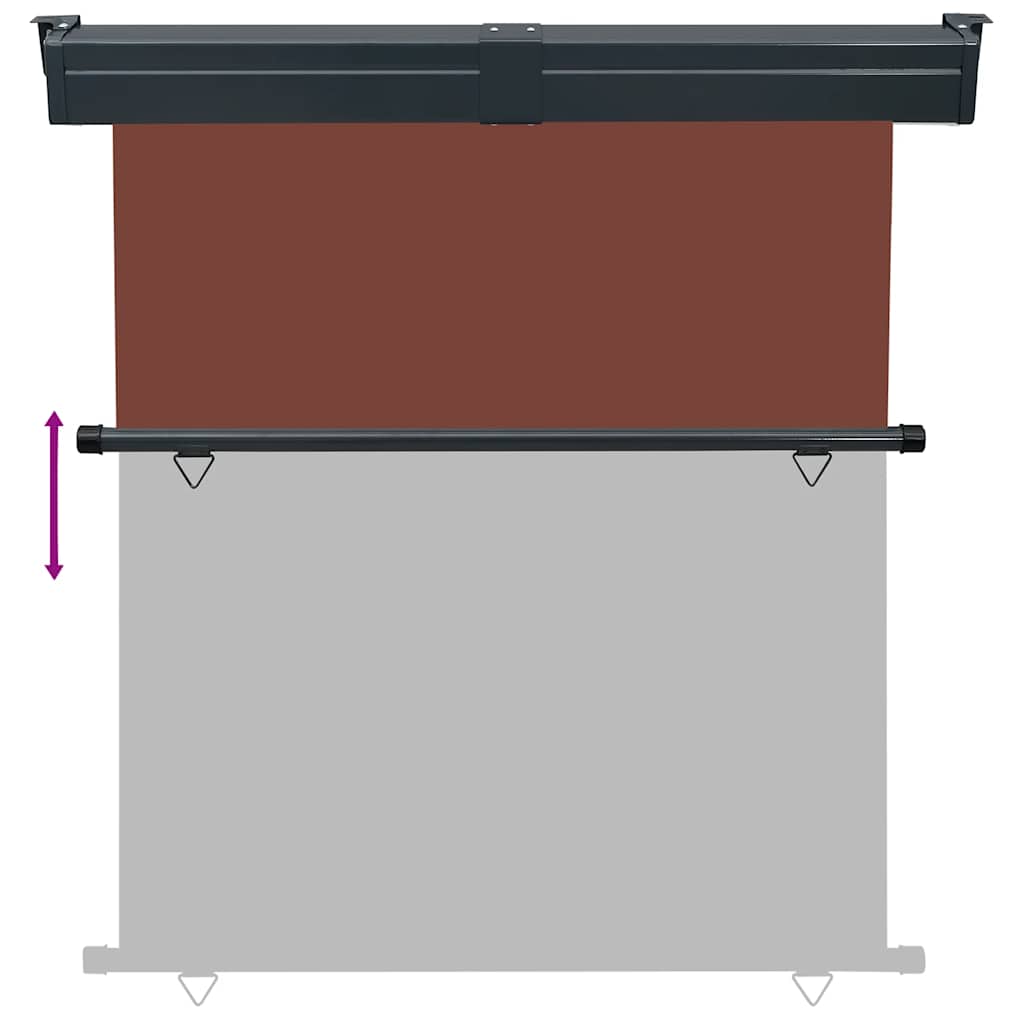 Sidemarkise for balkong 170x250 cm brun