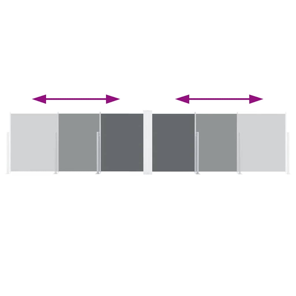 Uttrekkbar sidemarkise 120x600 cm antrasitt