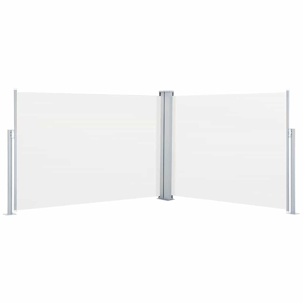 Uttrekkbar sidemarkise 120x1000 cm kremhvit