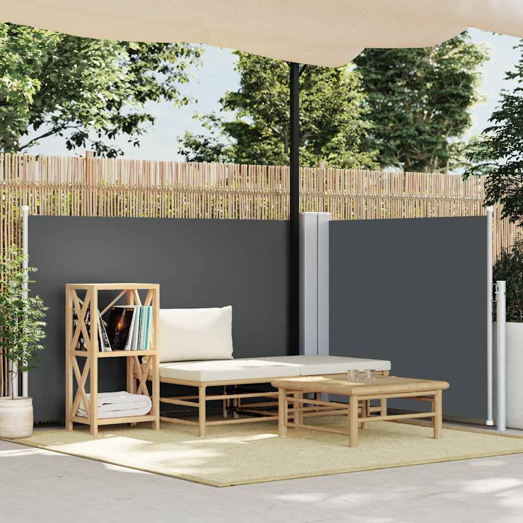 Uttrekkbar sidemarkise 120x1000 cm antrasitt vidaXL