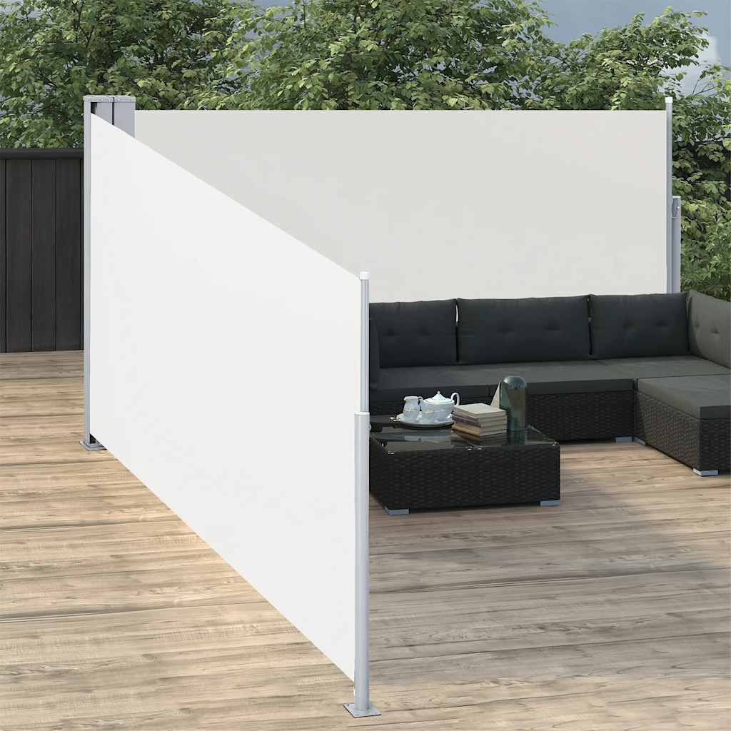 Uttrekkbar sidemarkise 170x1000 cm kremhvit
