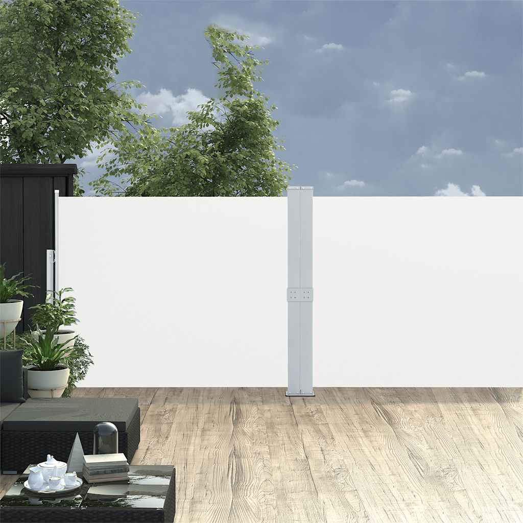Uttrekkbar sidemarkise 170x1000 cm kremhvit