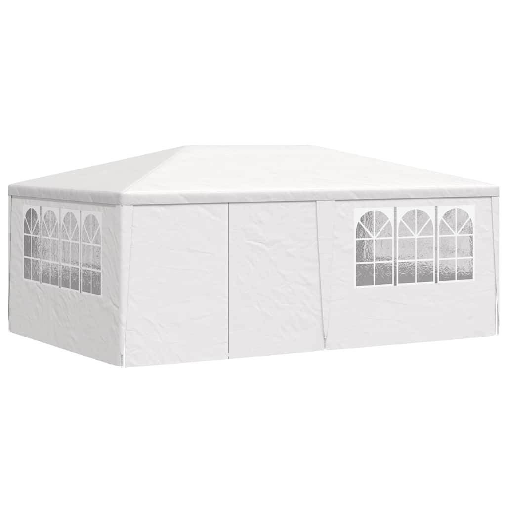 Profesjonelt festtelt med sidevegger 4x6 m hvit 90 g/m²